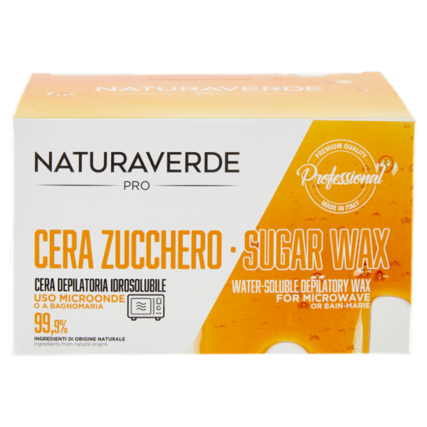 Naturaverde Pro Cera Zucchero Cera Depilatoria Idrosolubile Uso Microonde o a Bagnomaria 250 ml