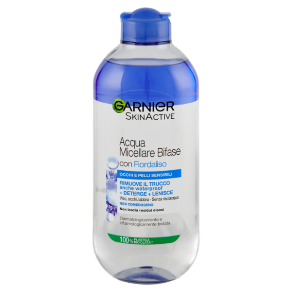 Garnier SkinActive Acqua Micellare Occhi Sensibili, Strucca Deterge Rilassa Senza Risciacquo 400 ml