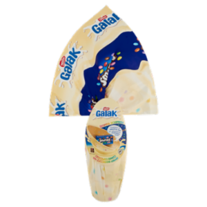 GALAK Uovo Di Pasqua Cioccolato Bianco Con Sorpresa e Mini Smarties 240g