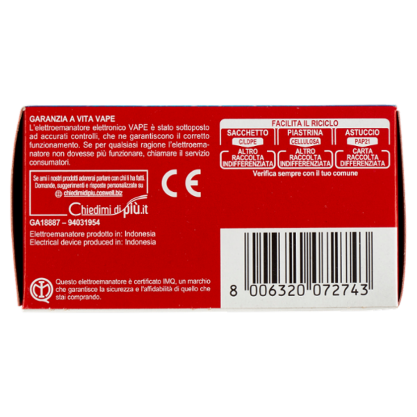 VAPE Elettroemanatore Piastrine Classic + 10 Ricariche