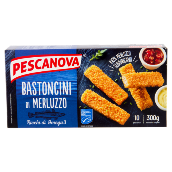Pescanova Bastoncini di Merluzzo impanati e surgelati 300 g