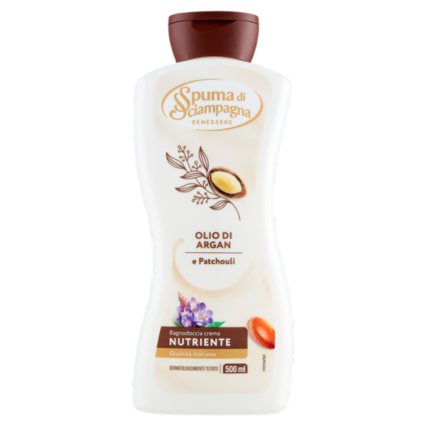 Spuma di Sciampagna Benessere Bagnodoccia crema Nutriente Olio di Argan e Patchouli 500 ml