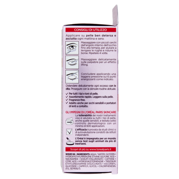 L'Oreal Paris Revitalift Filler Eye Serum,Siero occhi illuminante e rimpolpante 20 ml