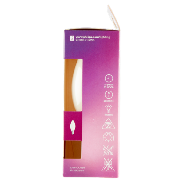 Philips Led candela vetro 60W E14 4000K non dim