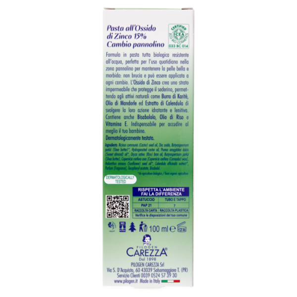 Bio-Bio Baby Pasta all'Ossido di Zinco Cambio Pannolino 100 ml