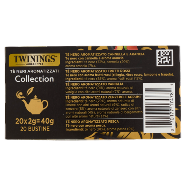 Twinings Tè Neri Aromatizzati Collection Confezione con 5 diversi tè neri 20 filtri The 40 g