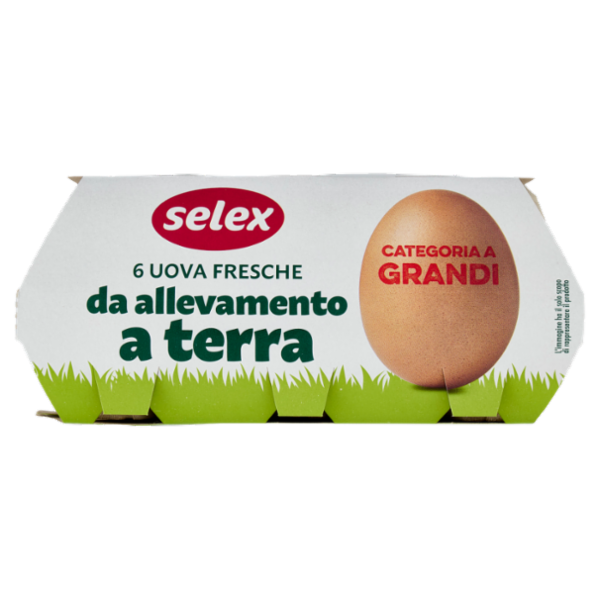 Selex 6 Uova Fresche Grandi da Allevamento a Terra Categoria A
