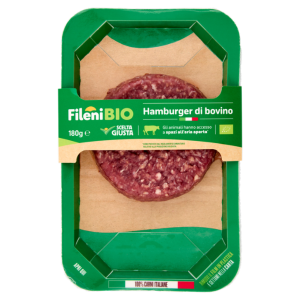 Fileni Bio Hamburger di bovino 0,180 kg