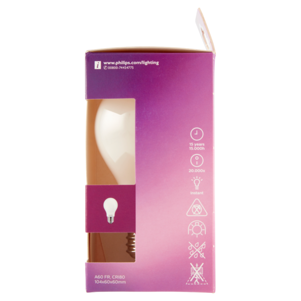 Philips Led goccia vetro 75W E27 4000K non dim