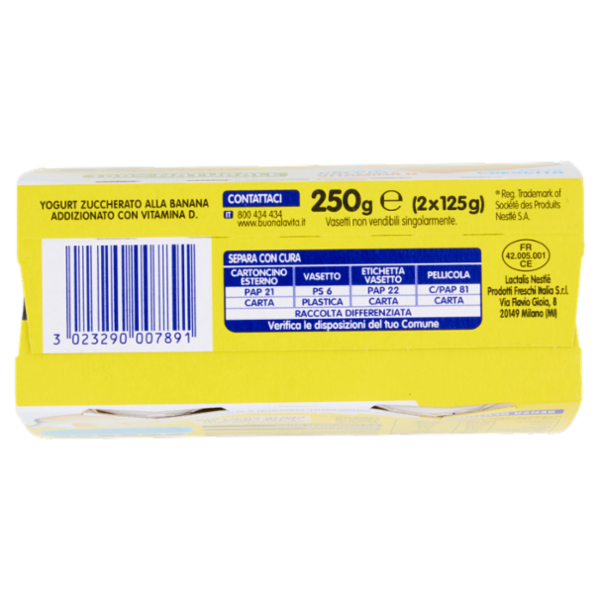 NESTLÉ MIO Yogurt Cremoso Senza Pezzi Banana 2x125g