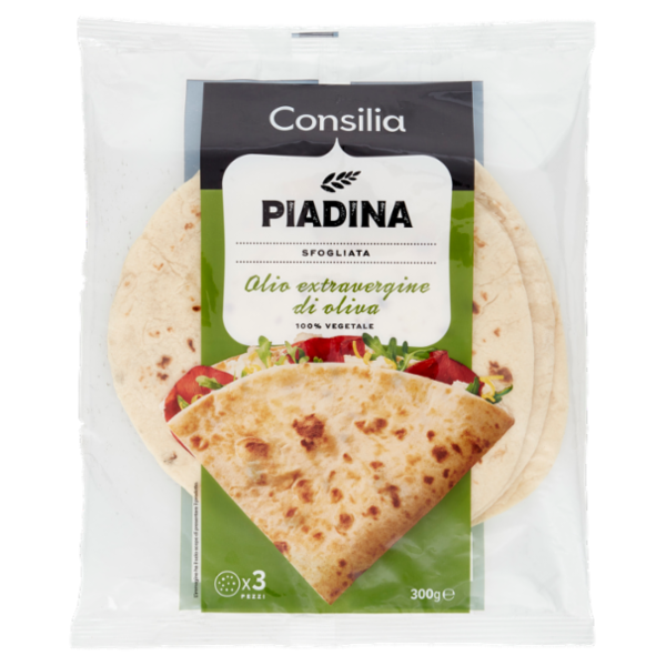 Consilia Piadina Sfogliata Olio Extra Vergine di Oliva 3 pezzi 300 g