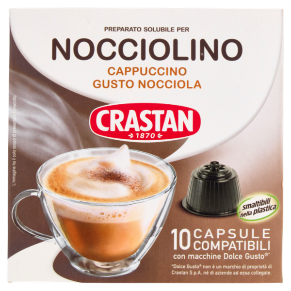 Crastan Preparato Solubile per Nocciolino Capsule Compatibili Dolce Gusto 10 x 12 g