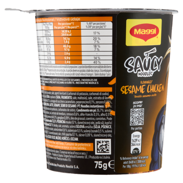 MAGGI Saucy Noodles Pollo e Sesamo 1 porzione Cup 75g