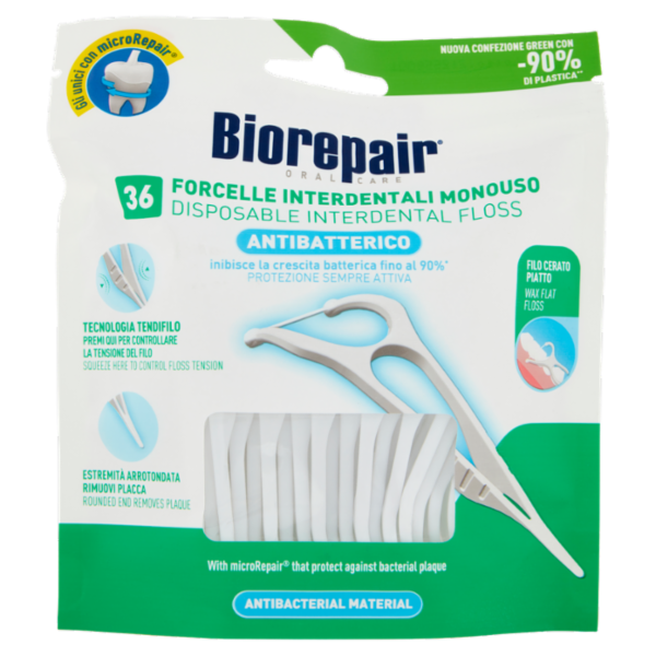 Biorepair Forcelle Interdentali Monouso Antibatterico 36 pz