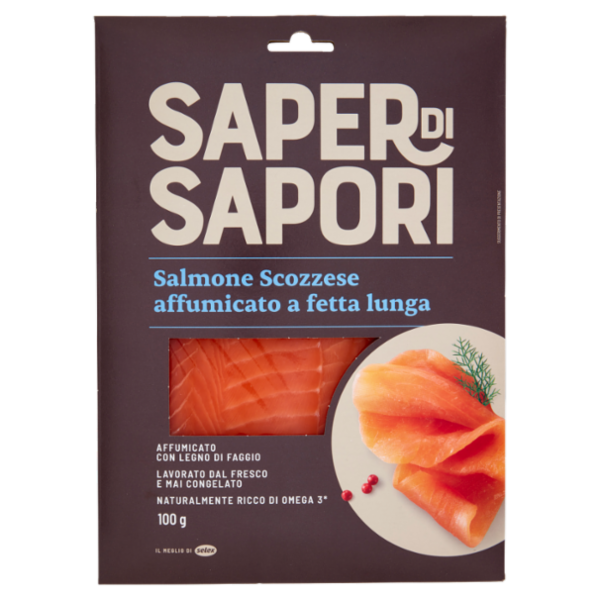 Selex Saper di Sapori Salmone Affumicato Scozzese a Fetta Lunga 100 g