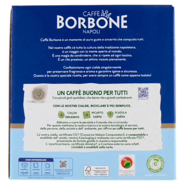 Caffè Borbone Miscela Nobile Cialde Compostabili* 50 x 7,2 g