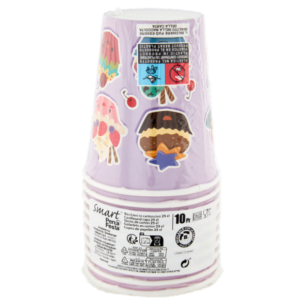 Smart PerLa Festa Bicchieri in cartoncino 25 cl 10 pz