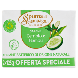 Spuma Di Sciampagna Benessere Sapone Cetriolo e Bambù 2 x 125 g