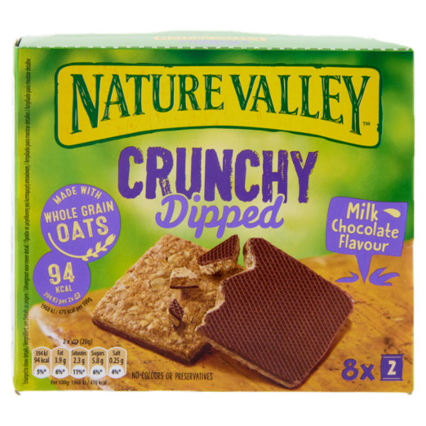 Nature Valley Crunchy Dipped Milk Chocolate Flavour 8 x 20 g