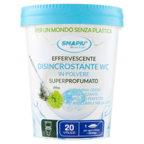Smapiù Effervescente Disincrostante WC in Polvere Superprofumato pino 400 g
