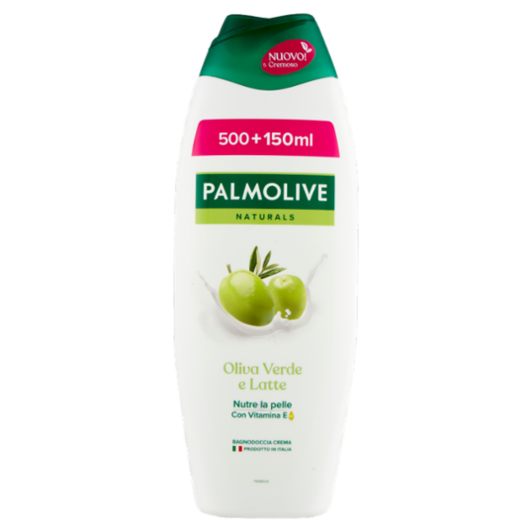 Palmolive bagnoschiuma Naturals Oliva Verde e Latte Idratante 650 ml