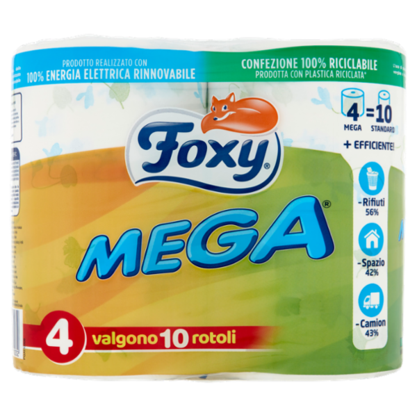 Foxy Mega Carta igienica 2 veli decorata 4 rotoloni