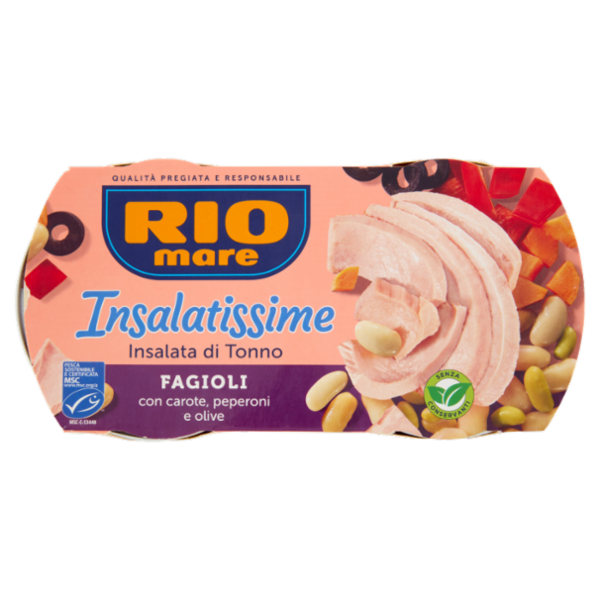 Rio mare Insalatissime Insalata di Tonno Fagioli con carote, peperoni e olive 2 x 160 g