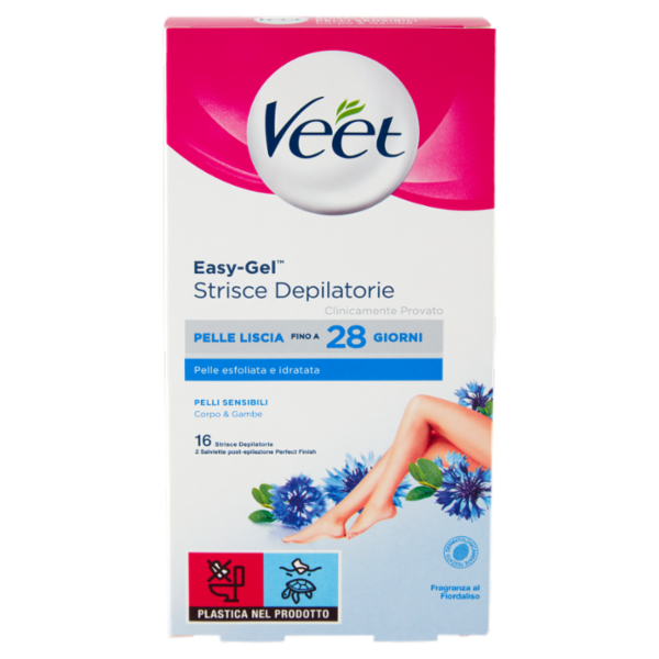 Veet Strisce Depilatorie per Gambe e Corpo, Confezione da 16 Strisce