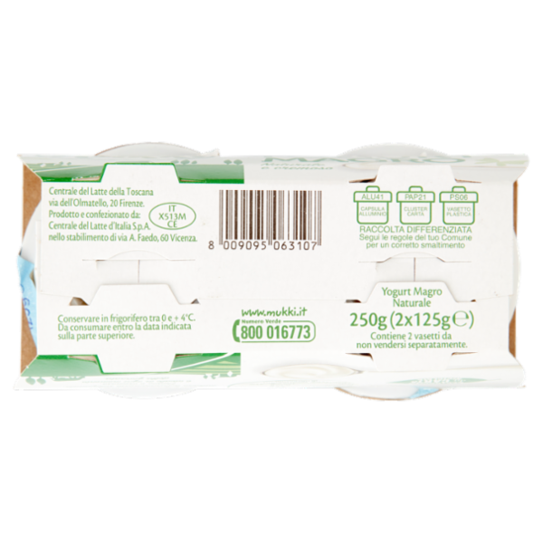 Mukki Yogurt Magro Naturale e cremoso 2 x 125 g