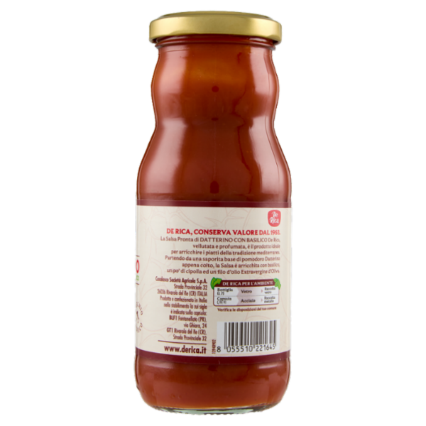 De Rica Datterino Salsa Pronta con Basilico 350 g