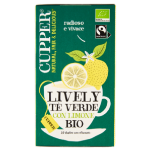 CUPPER Tè Verde Con Limone Biologico e Fairtrade, Tè Leggero, 20 Bustine 35 g