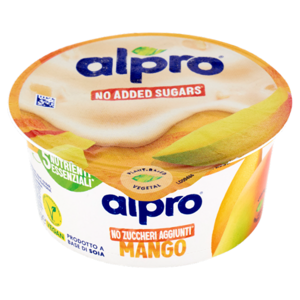 ALPRO Alternativa Vegetale allo Yogurt, Gusto Mango, Senza Lattosio, Senza Conservanti, 135g