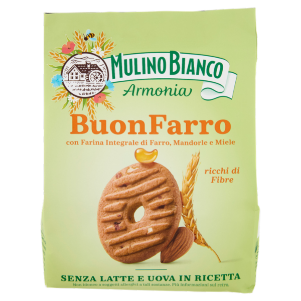 Mulino Bianco Armonia Buonfarro Biscotti Farro Mandorle Miele Senza Latte e Uova 270g