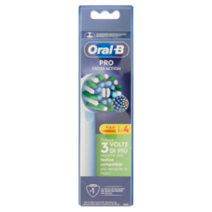 Oral-B Testine Di Ricambio Pro Cross Action Bianche Spazzolino Elettrico Denti Ricaricabile 4 Pz