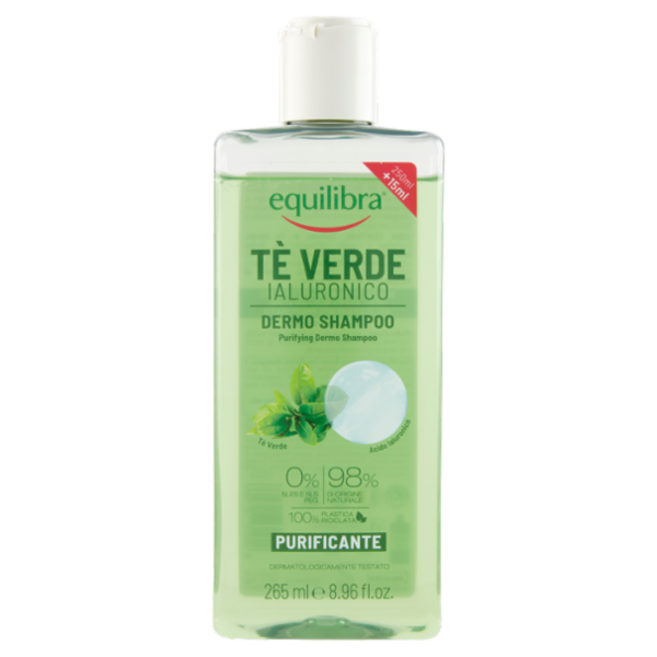 equilibra Tè Verde Ialuronico Dermo Shampoo Purificante 265 ml