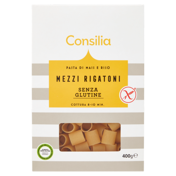 Consilia Pasta di Mais e Riso Mezzi Rigatoni Senza Glutine 400 g