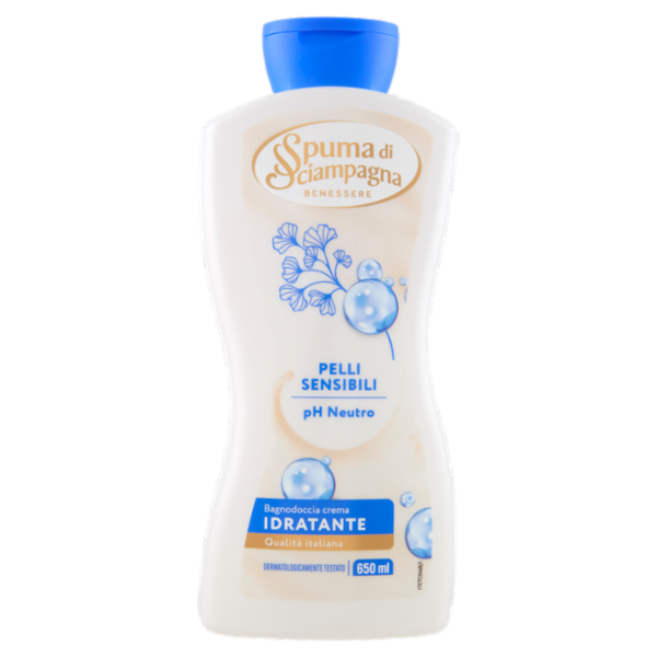 Spuma di Sciampagna Benessere Pelli Sensibili pH Neutro Bagnodoccia crema Idratante 650 ml