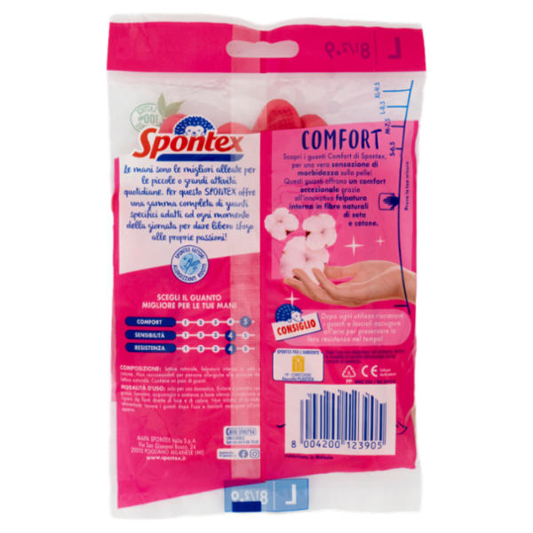 Spontex Guanti Casalinghi Comfort Taglia L