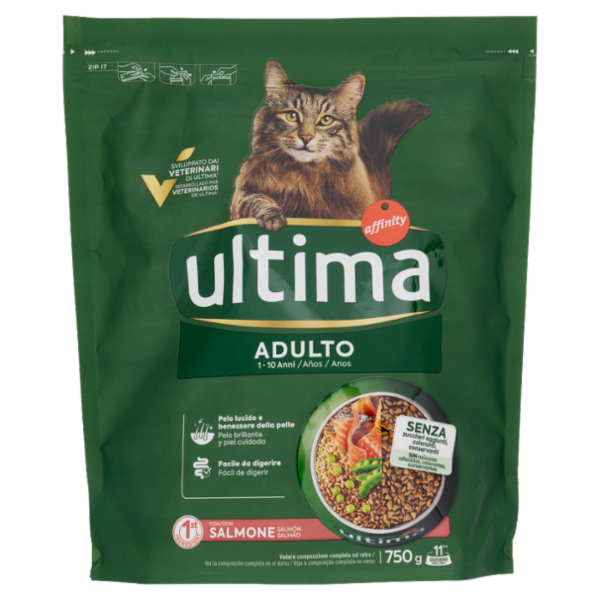 ultima Cat Adulto 1-10 Anni con Salmone 750 g