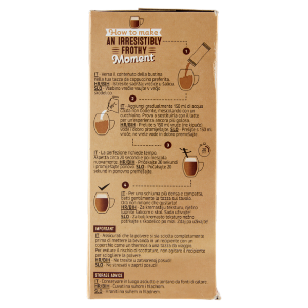 NESCAFÉ Cappuccino Decaf Solubile Decaffeinato, 10 Bustine 125g