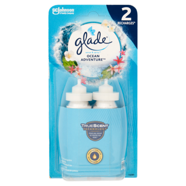Glade Sense&Spray Doppia Ricarica, Profumatore Ambienti con Sensore Fragranza Ocean Adventure 2x18ml