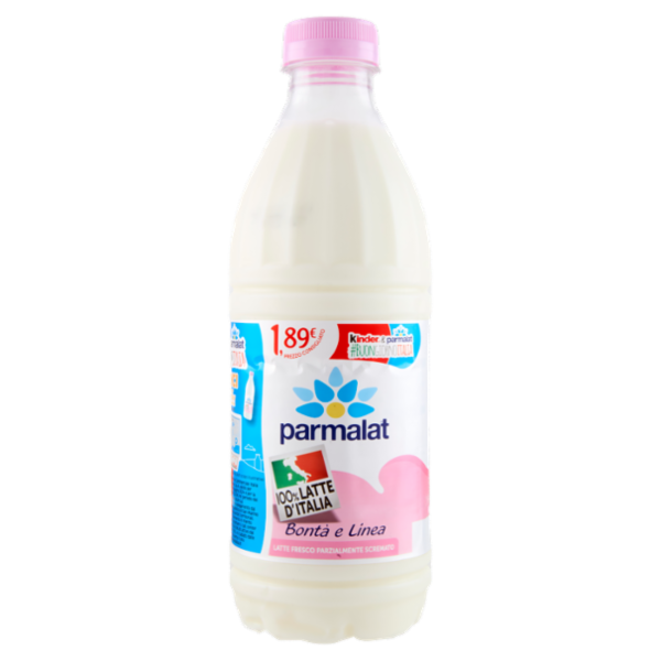parmalat Bontà e Linea Latte Fresco Parzialmente Scremato 100% Latte d'Italia 1000 ml