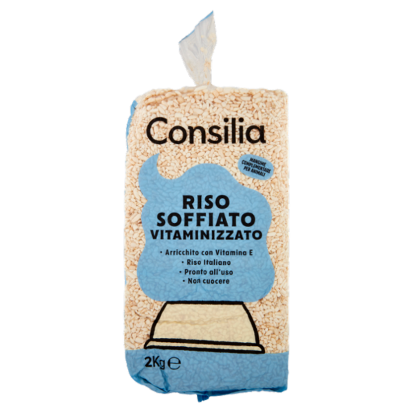 Consilia Riso Soffiato Vitaminizzato Sottovuoto per Animali 2 kg