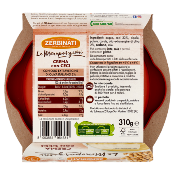 Zerbinati Le Monoporzioni Crema con Ceci 310 g