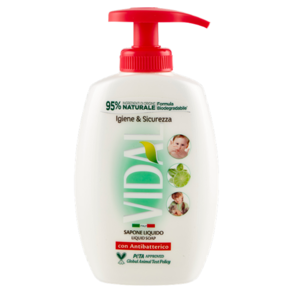 Vidal Igiene & Sicurezza Sapone Liquido con Antibatterico 300 ml