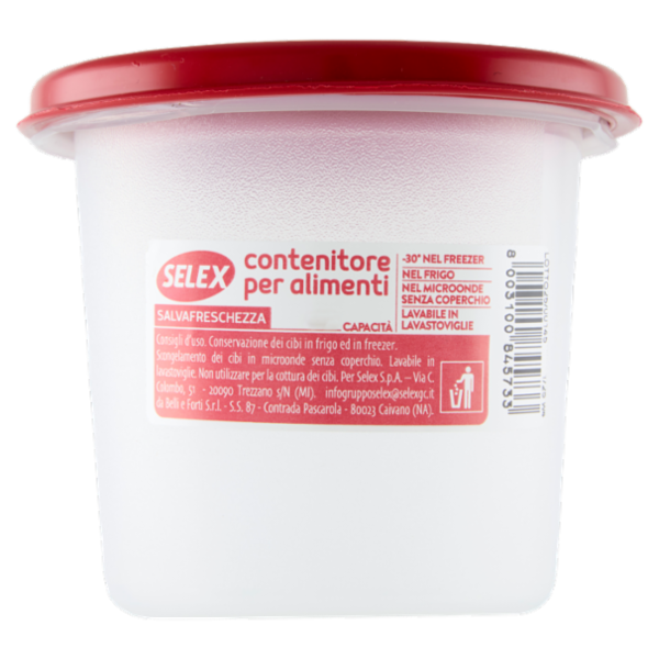Selex Contenitore per Alimenti Freezer/Frigo Tondo 0,35 L