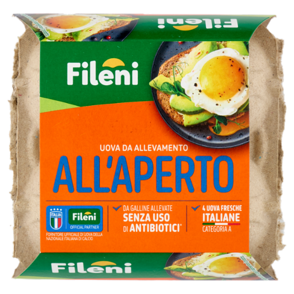 Fileni Uova da Allevamento all'Aperto 4 Uova Fresche 220 g
