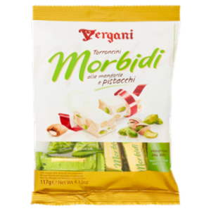 Vergani Torroncini Morbidi Alle Mandorle e Pistacchi 117 g