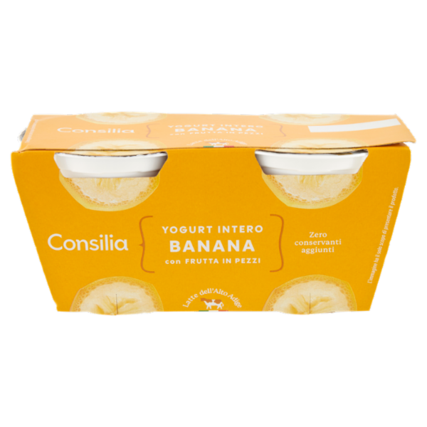 Consilia Yogurt Intero Banana con Frutta in Pezzi 2x125 g