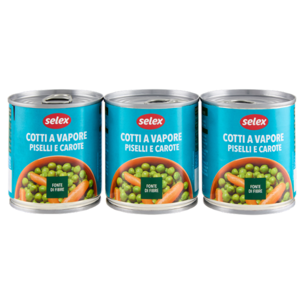 Selex Piselli e Carote al Vapore 3x150 g